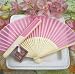 Silk Fan - White (Set of 12) - Baby Shower Gifts & Wedding Favors