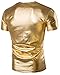 Seastar Mens Metallic V-Neck T-shirts with Short Sleeve Gold Black Silver