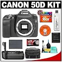 Canon EOS 50D Digital SLR Camera Body + Canon BG-E2N Battery Grip + 16GB CF Card + Battery + Case + Cameta Bonus Accessory Kit