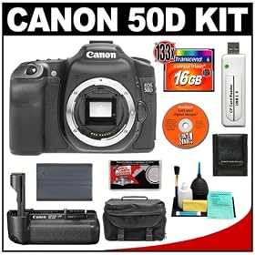 Canon EOS 50D Digital SLR Camera Body + Canon BG E2N Battery Grip + 16GB CF Card + Battery + Case + Cameta Bonus Accessory Kit Canon EOS 50D Digital SLR Camera Body + Canon BG-E2N Battery Grip + 16GB CF Card + Battery + Case + Cameta Bonus Accessory Kit