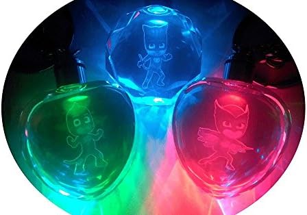 HeyFun® 3pcs PJ Masks Inspired Toys Pendants Crystal Charms Keychains With Lighting