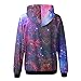 Erlking Women's Printing Red Galaxy Hooded Sweatshirts