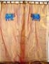 2 Amber Elephant Sari Curtains Window Treatment Panels