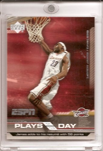 Cheap 2005 /06 Upper Deck ESPN LeBron James "Plays of the Day" Basketball Card - Mint Condition- Shipped In Protective Screwdown Case !