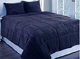 Newpoint Microplush Corduroy Full/Queen Comforter Mini Set, Navy