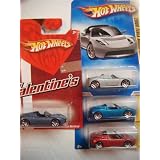 Hot Wheels Tesla Roadster Set: Metallic Blue Valentine Gift Card Issue, Silver, Blue and...