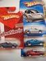 Hot Wheels Tesla Roadster Set: Metallic Blue Valentine Gift Card Issue, Silver, Blue & Red - 10 Spoke #26 {4 Pieces} Scale 1/64 Collector