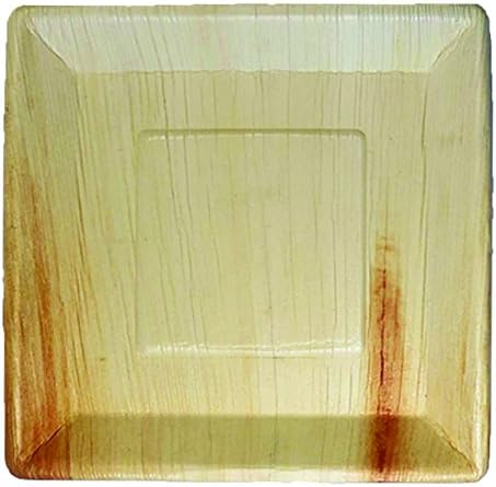 Bamblu 100 Piece Home Compostable Designer Tableware, 10" Square Deep Palm Leaf Plate, LSPA-10-CS
