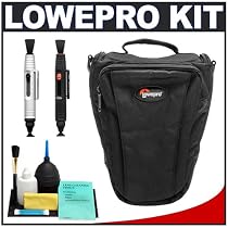 Lowepro Topload Zoom 2 (Black) Camera Bag + Accessory Kit for Canon Rebel XSi, XS, T1i, XTi, 40D, 50D, Nikon D40, D60, D5000, D90, D300, D700, Olympus Evolt E-30, E-450, E-520, E-620, and Sony Alpha A200, A300, A350, A700 Digital SLR Cameras