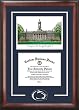 Pennsylvania State University Graduate Framed Lithograph w/Diploma Opening in Cherry Wood Frame