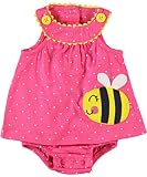 Carters Girls 3-24 Months Bee Polka Dot Sunsuit Set (6 Months, Pink)