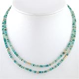 Apatite and Vermeil Two Strand Choker, #8601