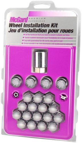 McGard 84557CN Chrome Cone Seat Wheel Installation Kit for 5 Lug Vehicles (M12 x 1.5 Thread Size) - Clamshell Packaging