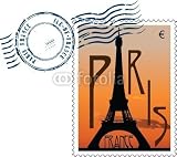 Wallmonkeys Peel and Stick Wall Decals - Postmark from France - Removable Graphic