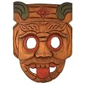 Long Tongue Tribal Mask Wall Decor - Brown
