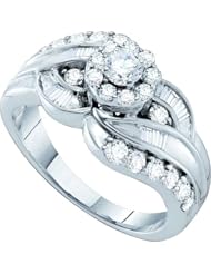 0.95CTW DIAMOND LADIES FLOWER RING