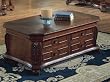 Mahogany Finish Cocktail Coffee Table with Storage Drawers