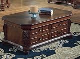 51Xz7QNdl3L. SL160  Mahogany Finish Cocktail Coffee Table W/storage Drawers