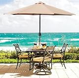 9' Tan Aluminum Patio Umbrella with Crank & Tilt