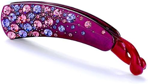 Glitterland Elegant Purple Crystal Banana Hair Clips (6395)