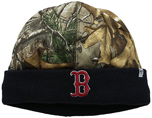 MLB Boston Red Sox '47 Foxden Camo Cuff Beanie Knit Hat, One Size Fits Most, Realtree Camouflage