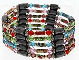 Magnetic Wrap Necklace/Bracelet - Multi Color Cloisonne 36 Inches in Length