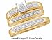 Stunning 3 Pc. Yellow Gold 1/4 ct Diamond Trio Wedding Set For Him and Her