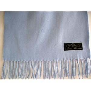 Buy 100% Cashmere Wool Super Soft Feel Scarf Muffler - Steel Blue ( ! ) by Sakas Cashmere
