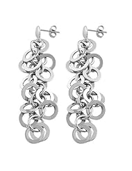 14 Karat White Gold Tarantella Dangle Earrings