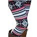 Ensasa Womens Autumn Winter Snowflake Graphic Printed Stretchy Leggings Pants, Black Red Flake Large