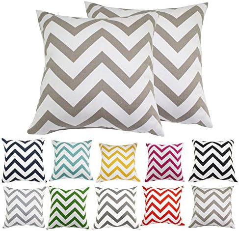 Pillowcase 2pc Geometric Pattern Color Cotton Decorative Cushion Cover for Sofa Throw Pillow Case Available in 10 Colors(45x45cm)