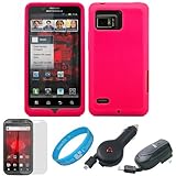 Hot Pink Premium Soft Silicone Skin Cover for Verizon Wireless Droid Bionic ....