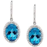 14K White Gold Swiss Blue Topaz and Diamond Earrings 51XzO6fxZ6L. SL160 14K White Gold Swiss Blue Topaz and Diamond Earrings