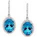 14K White Gold London Blue Topaz and Diamond Earrings
