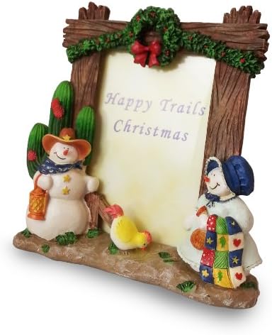 Happy Trails Christmas Snowmen Picture Frame
