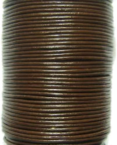 2 Meters of 1mm Dark Brown Round Leather Cord (Many Sizes Available)
