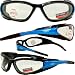 Falcon Motorcycle Foam Padded Sunglasses Blue Frame Clear Lenses