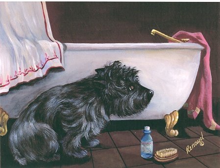 Cover image : Cairn Terrier Bath Time Print & Note Cards