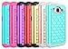 Galaxy Core Prime Case, Style4U Studded Rhinestone Crystal Bling Hybrid Armor Case Cover for Samsung Galaxy Core Prime G360 with 1 Style4U Stylus [Teal/Hot Pink]