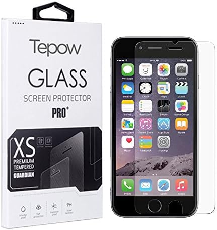 Tepow HD Clarity 2.5D Rounded Edges Anti-scratch Bubble Free 9H Hardness Tempered Glass Screen Protector for iPhone 6 and iPhone 6S