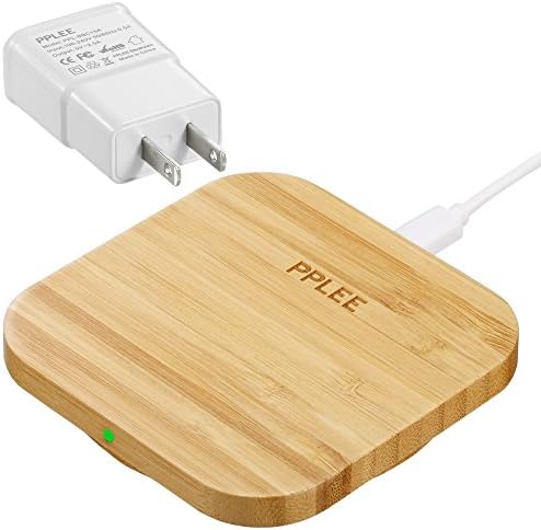 PPLEE Bamboo Wirelss Phone Charging Pad Compatible with Samsung S6,Note 5,S6 Edge +,Nexus 4/5/6/7,Nokia Lumia 920,LG Optimus Vu2,All Qi Stardard Devices (square)