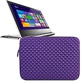 Evecase Premium Neoprene Sleeve Case Travel Carrying Storage Computer Bag for Lenovo Flex 2 14-Inch Touchscreen Laptop - Purple