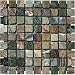 Green Rain Forest Brown Marble in 1x1 Tumbled Mosaic Tiles