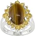 Sterling Silver Tiger's Eye and Citrine Ring