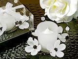 Elegant Black and White Crystals Flower Candle Holder (Set of 6) - Baby Shower Gifts & Wedding Fav