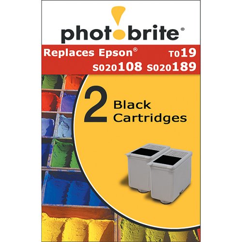 Photobrite 2-pk. Printer Cartridge Compatible for Epson S020108/ S02 - Black