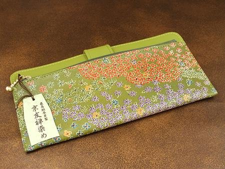 ミシェルジョルダン 京友禅染め 長財布 C-1-7-GR/引越し/新生活/プレゼント/母の日/新年会/父の日