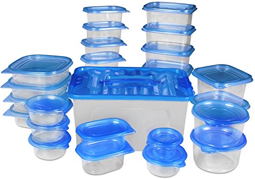 Food Storage Container (set of 54 pcs) - Blue - BPA Free - Reusable - Environment Friendly - Multipurpose Use for Home Kitchen or Restaurant - by Utopia Kitchen