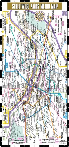 Streetwise Paris Metro Map - Laminated Paris Metro Map - Folding pocket & wallet size metro map for travel