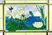 Dragonfly Waterlilies Blue Yellow Art Glass Panel Wall Window Hanging Suncatcher 14 x 20